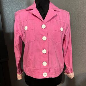 Bill Blass Jeanswear Jacket Womens Size M Pink‎ Retro Y2K Lightweight Barbiecore